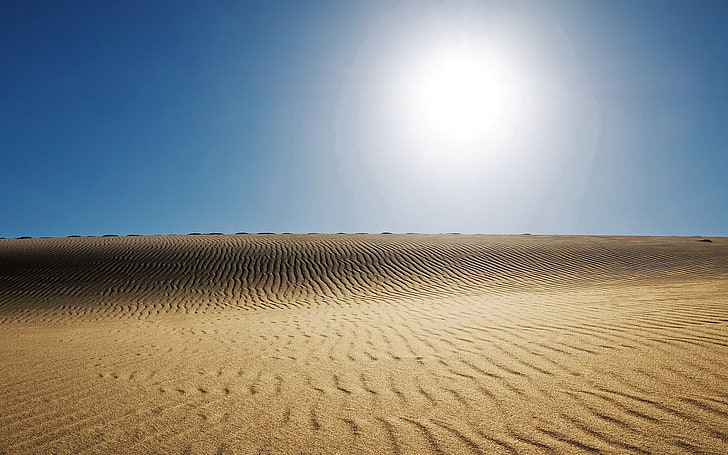 landscape, Sun, desert, sand, environment, sunlight, sky, scenics - nature, HD wallpaper