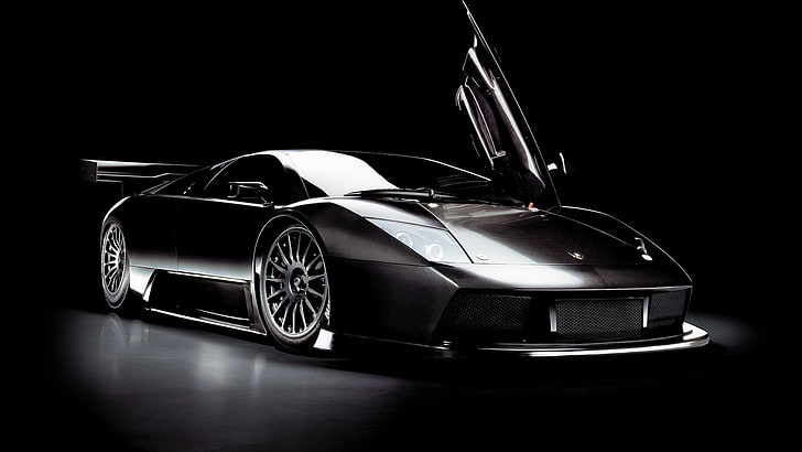 black Lamborghini Murcielago coupe, car, sports Car, luxury, black Color