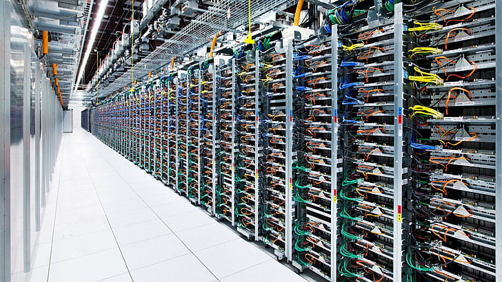 google data center network server computer, computer network, HD wallpaper