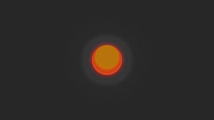 orange sun illustration, red, simple, minimalism, simple background