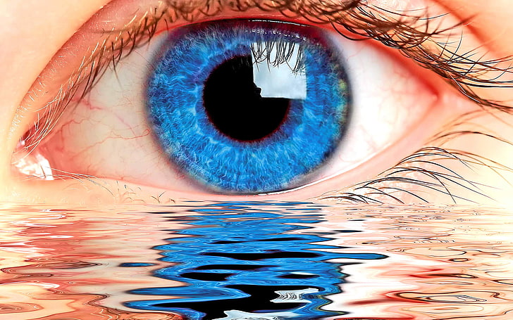 HD wallpaper: Clear Blue Eyes, human eye and reflection digital wallpaper,  3D | Wallpaper Flare