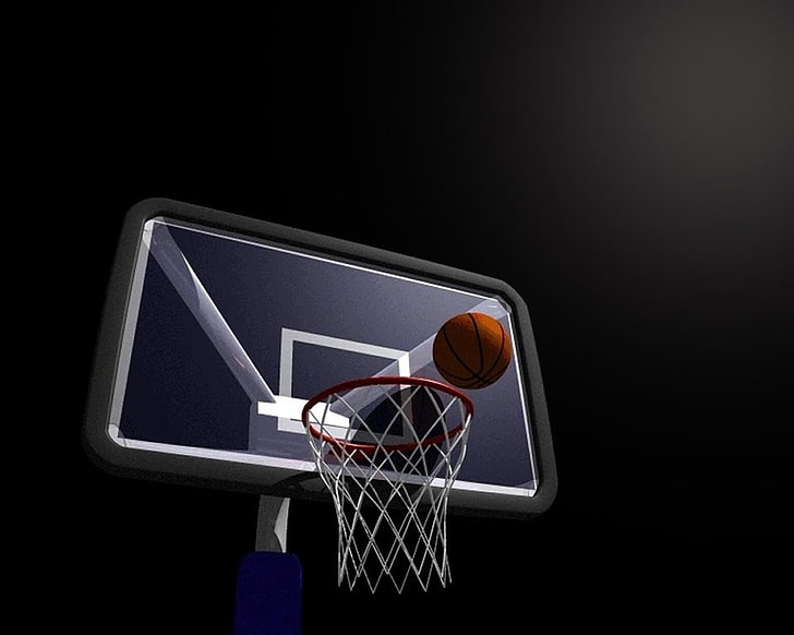 red basketball hoop, board, drawing, sport, basketball - Sport, HD wallpaper
