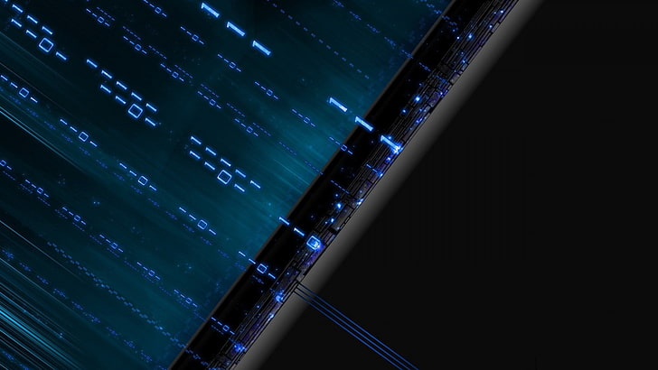 technology, blue, binary, computer, code, digital art, illuminated, HD wallpaper