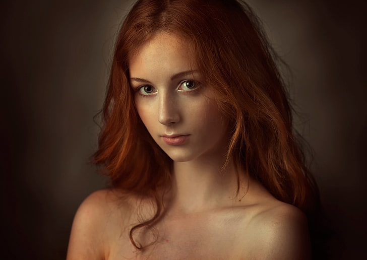 women, face, portrait, model, redhead, headshot, beautiful woman, HD wallpaper