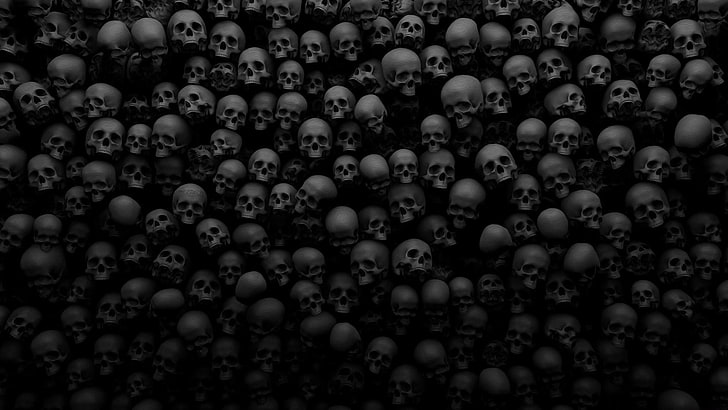 HD wallpaper: skull, monochrome, dark, darkness, skull art, black and white  | Wallpaper Flare
