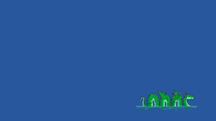 Loch Ness Monster, minimalism, blue background