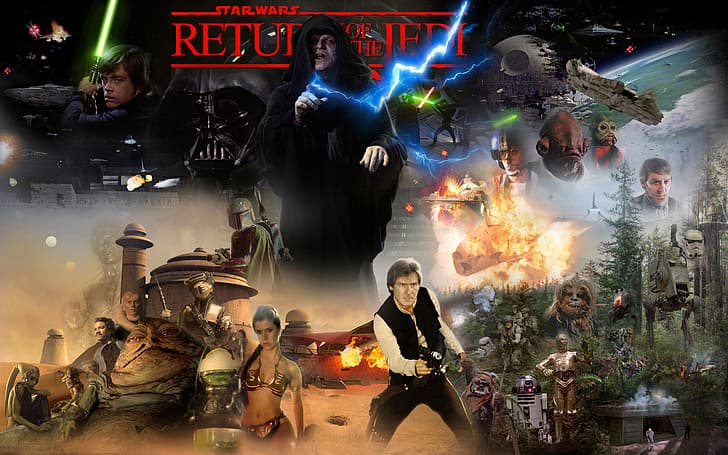 droids, Star, Star Wars, R2D2, Darth Vader, lightsaber, the Emperor, HD wallpaper