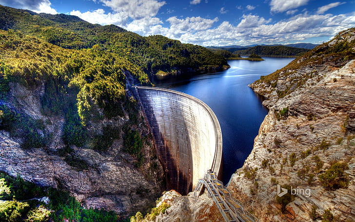 nature, Australia, river, dam, Bing, HD wallpaper