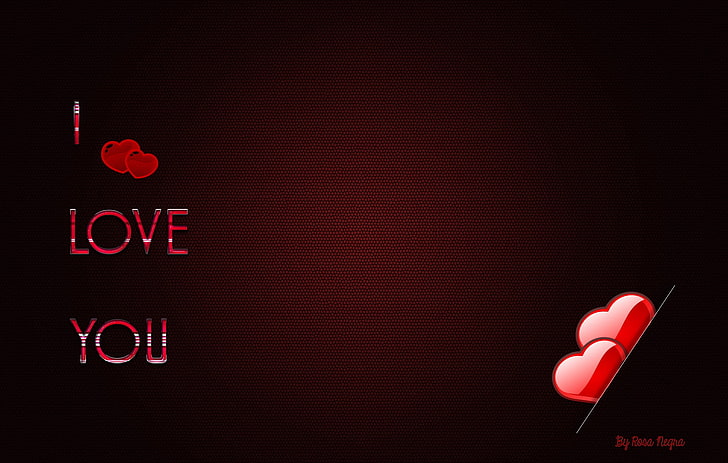 red and white i love you text, artwork, western script, no people, HD wallpaper
