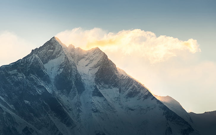 snow-covered mountain, Nepal, Lhotse, sky, scenics - nature, beauty in nature, HD wallpaper