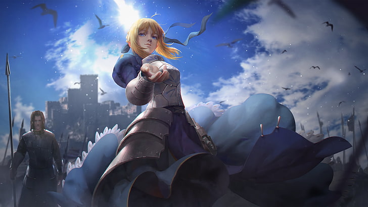 Fate Stay Knight Saber wallpaper, anime girls, Fate Series, armor, HD wallpaper