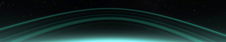 green light r, Space Engine, planet, planetary rings, digital art