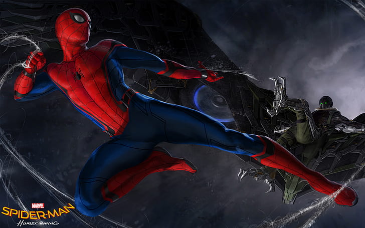Spider Man Homecoming Concept marvel movie, spider-man illustration, HD wallpaper
