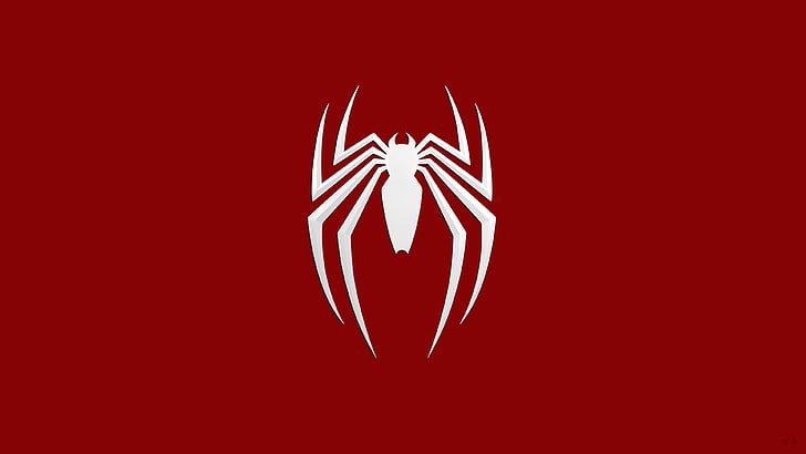 Marvel Spider-Man logo, simple background, Spider-Man (2018)