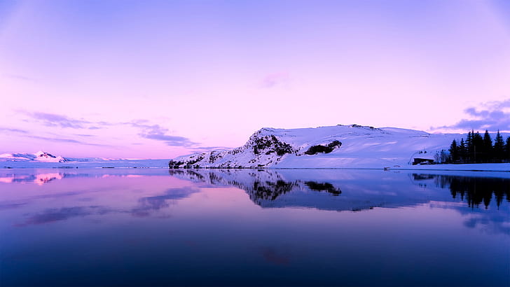 purple, sky, landscape, HD wallpaper