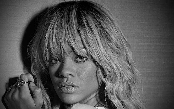 Rihanna Black and White, HD wallpaper