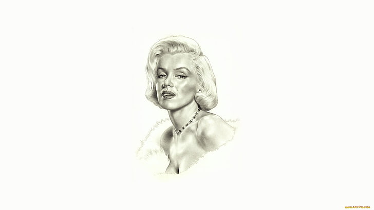 Marilyn Monroe, actress, celebrity, women, minimalism, drawing, HD wallpaper