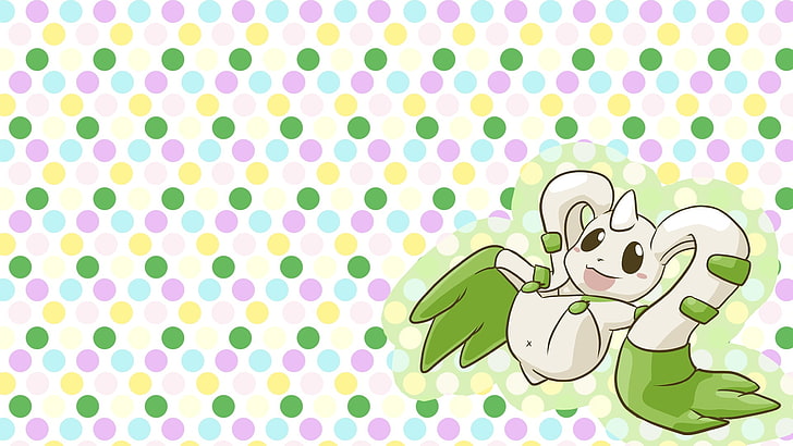 white and green abstract painting, terriermon, Digimon Adventure, HD wallpaper