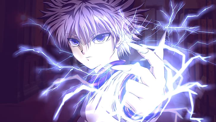 Killua Zoldyck, Hunter x Hunter, lightning bolt, anime