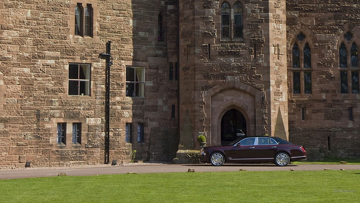 Bentley Mulsanne, castle, car, vehicle, HD wallpaper