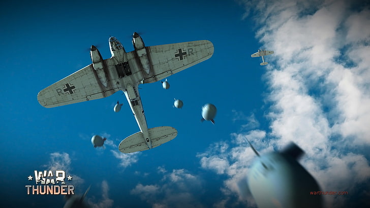 white airplane with text overlay, War Thunder, Gaijin Entertainment