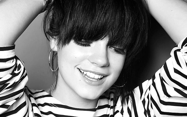 Lily Allen 2014, 1920x1200, black and white