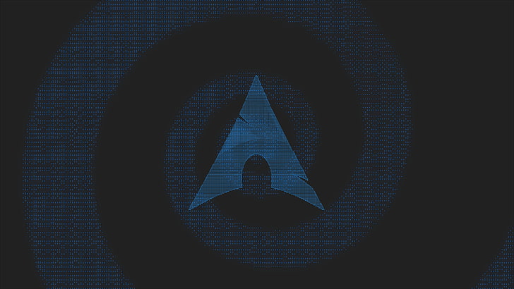 Arch Linux, material minimal, minimalism, ASCII art, neon glow
