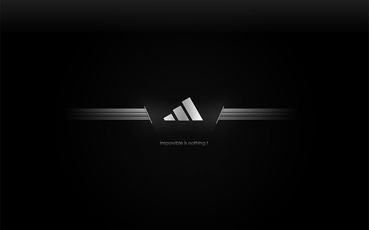 adidas logo, black, illuminated, sign, copy space, no people, HD wallpaper