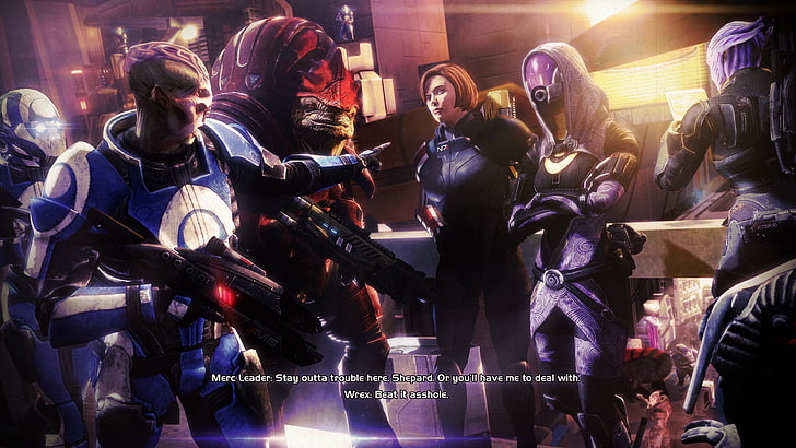 video game digital wallpaper, Mass Effect, video game characters
