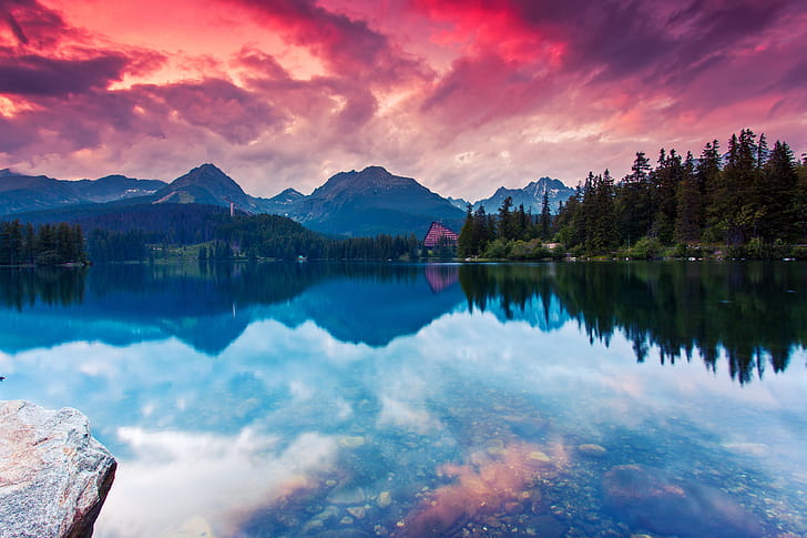 Slovakia, Tatra National Park, Mountains, Lake, Reflections, HD wallpaper