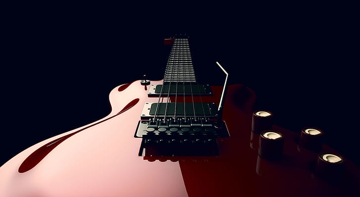 Red Electric Guitar Whammy Bar Vibrato Arm, Music, Dark, Glossy, HD wallpaper