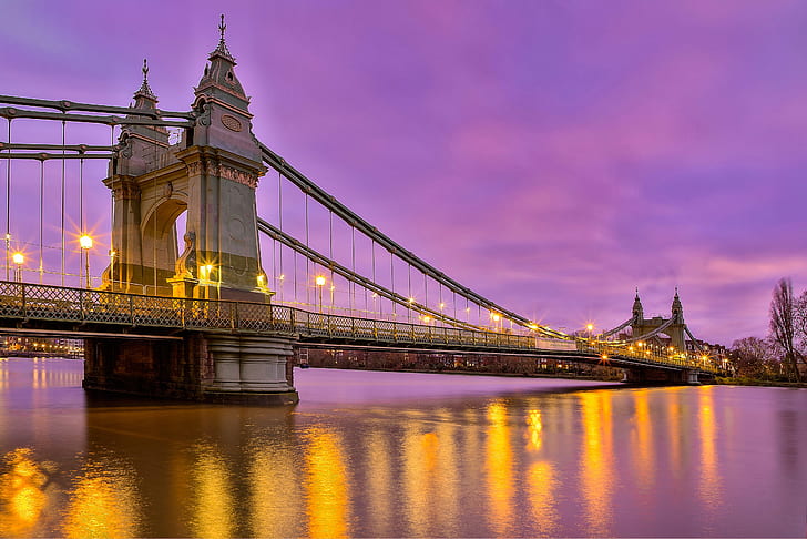 HD wallpaper: bridge, river, England, London, the evening, lights, River  Thames | Wallpaper Flare