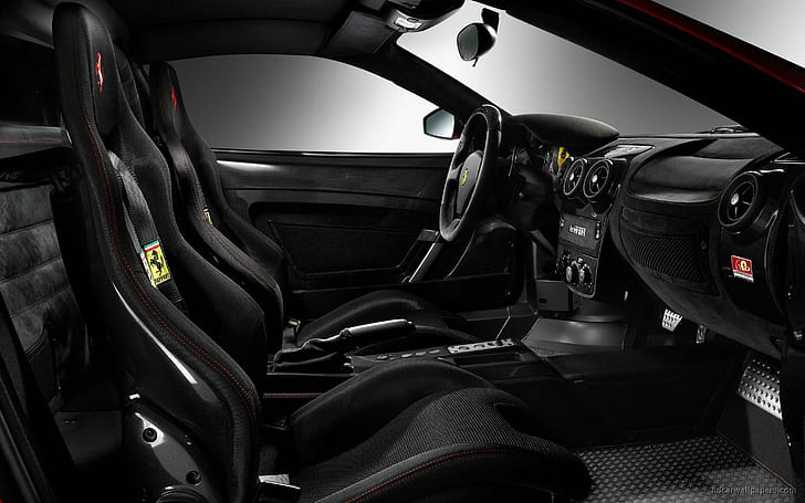 Ferrari F430 Scuderia Interior, ferarri car interior, cars, HD wallpaper
