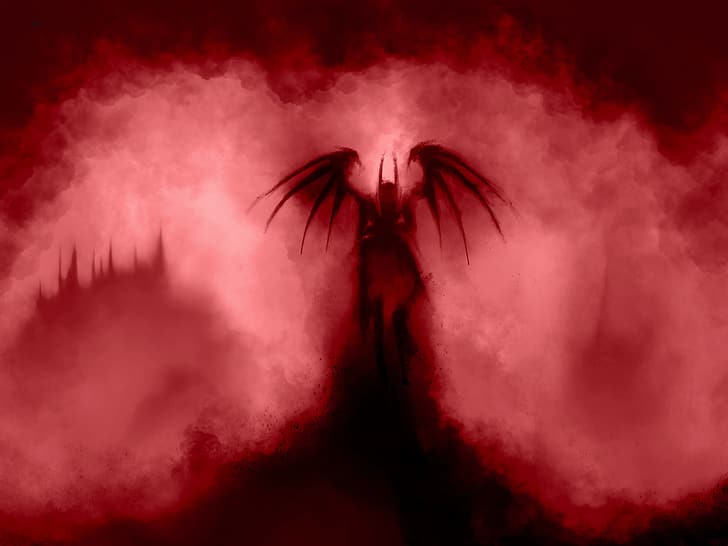 HD wallpaper: Alan Mealor, demon, smoke, red, wings, smoke background, Devil  | Wallpaper Flare