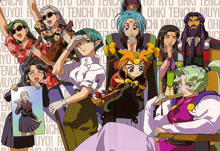 anime, Tenchi Muyo!, representation, male likeness, multi colored