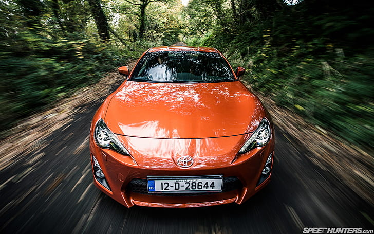 Toyota FR-S Scion Motion Blur HD, orange toyota car, cars