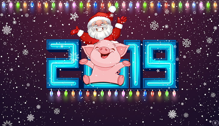 New Year, Happy New Year, 2019 (Year), numbers, HD wallpaper