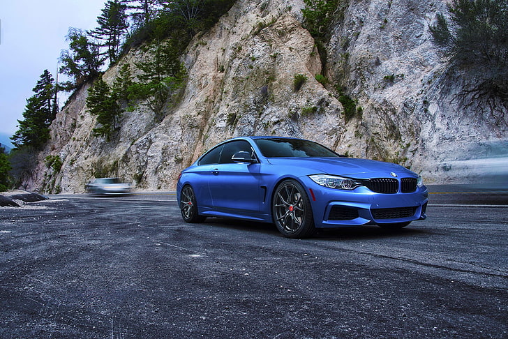 blue BMW coupe, blue cars, BMW M4 Coupe, motor vehicle, transportation, HD wallpaper
