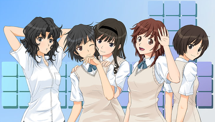 amagami, black, brown, gebo, hair, haruka, kaoru, miya, morishima