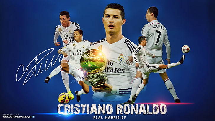 Cristiano Ronaldo-FIFA BALLON DOR 2015 Wallpaper, Cristiano Ronaldo signed poster, HD wallpaper