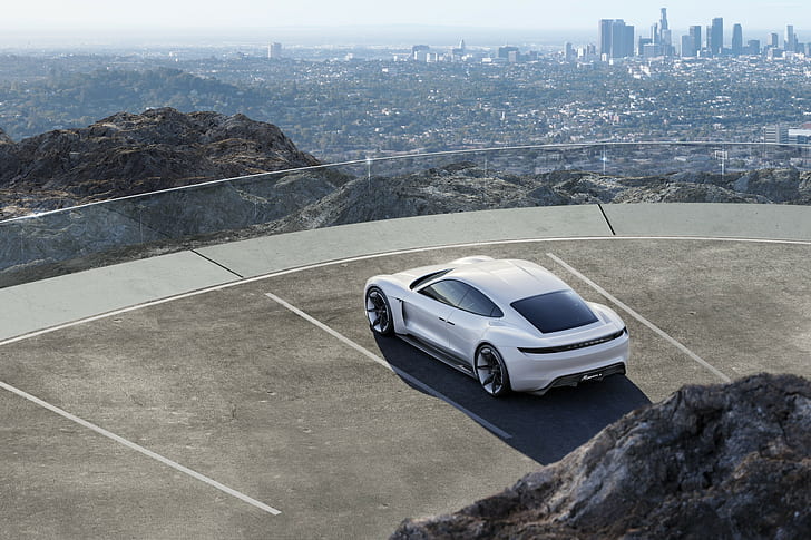 800v, white, Electric Cars, Porsche Taycan, supercar