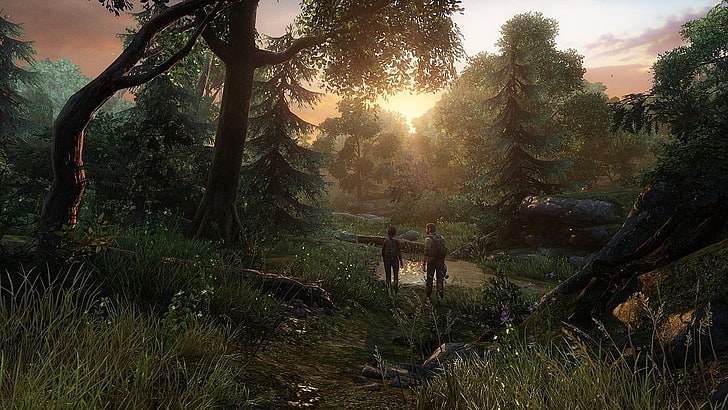 Joel and Ellie from The Last Of Us, Video Game, plant, tree, beauty in nature, HD wallpaper