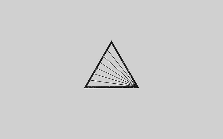 minimalism, shapes, triangle, line art, geometry, white background