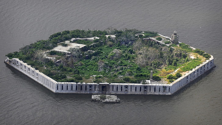 six-sided man-made island, architecture, forts, fortress, sea