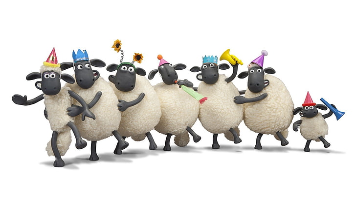 shaun the sheep movie, white background, cut out, studio shot, HD wallpaper