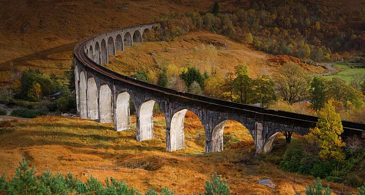 Glenfinnan, landscape, architecture, bridge, bridge - man made structure, HD wallpaper