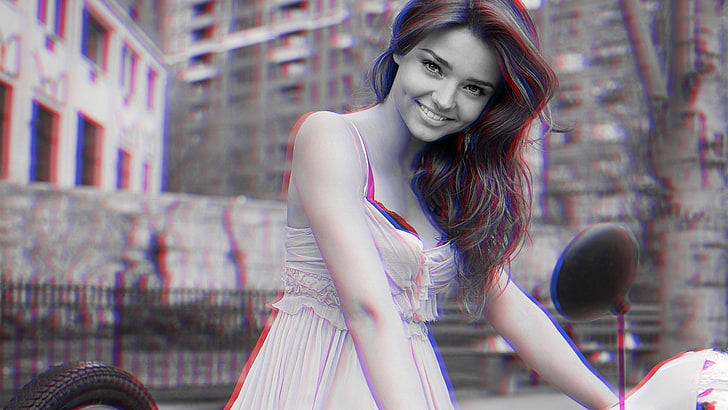 anaglyph 3D, Miranda Kerr, women, digital, one person, young adult