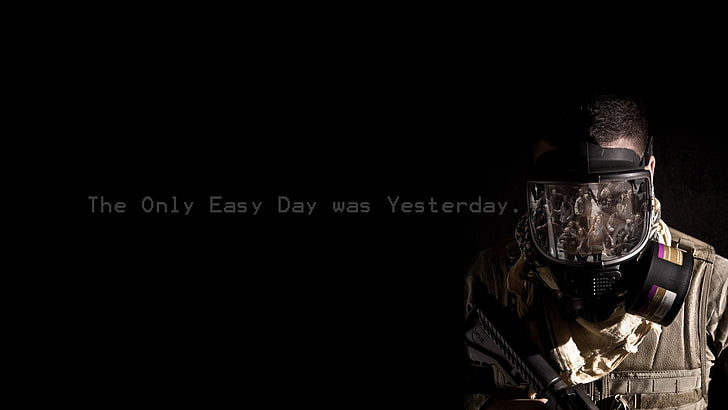 apocalyptic, gas masks, copy space, text, one person, western script, HD wallpaper