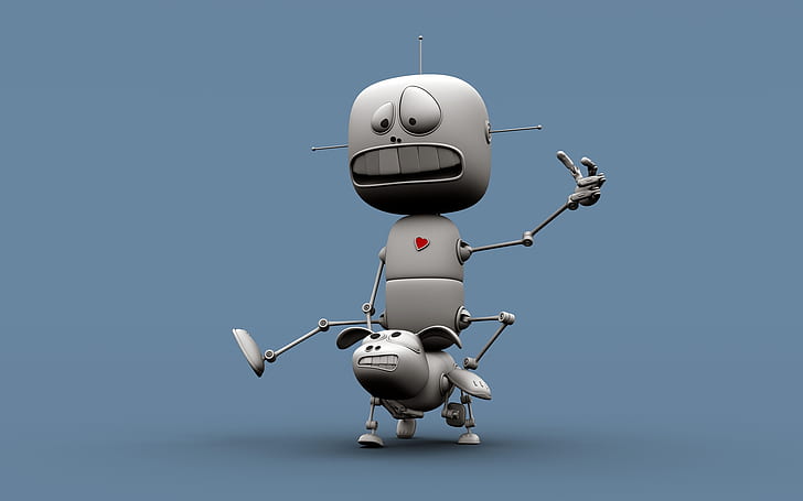 3D Funny Robot Dog, 3d and abstract