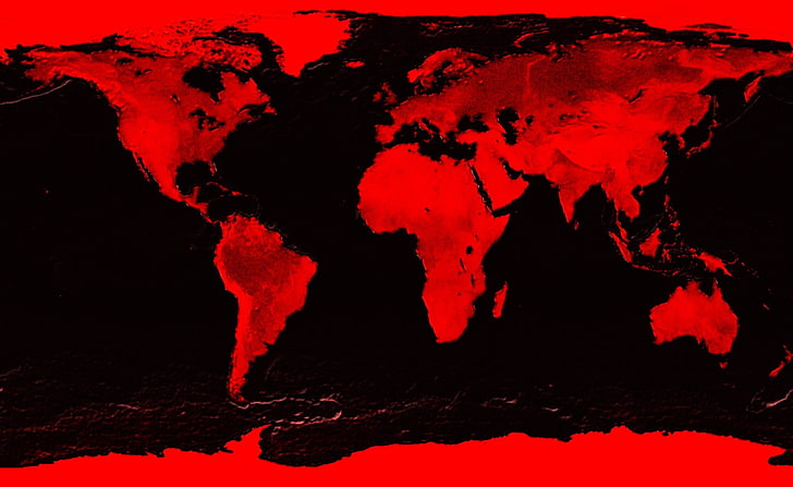 Red And Black Map, black and red abstract wallpaper, Travel, Maps